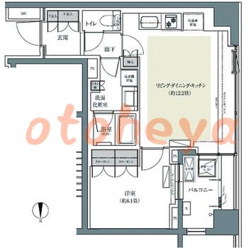 楽器ピアノ可相談 の 賃貸物件 1LDK 25万円の図面１