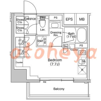 楽器ピアノ可相談 の 賃貸物件 1R 9.6万円の図面１