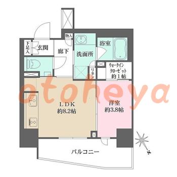 楽器ピアノ可相談 の 賃貸物件 1LDK 18万円の図面１