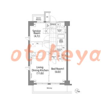 楽器ピアノ可相談 の 賃貸物件 1SLDK 23.5万円の図面１