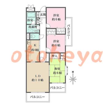 楽器ピアノ可相談 の 賃貸物件 3LDK 18万円の図面１