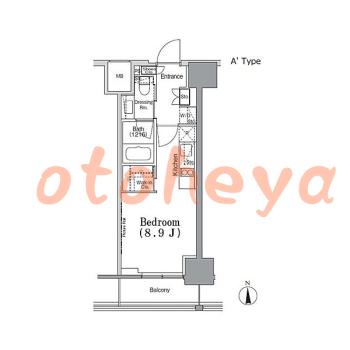 楽器ピアノ可相談 の 賃貸物件 1R 15.5万円の図面１