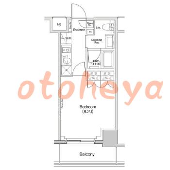 楽器ピアノ可相談 の 賃貸物件 1K 11.3万円の図面１