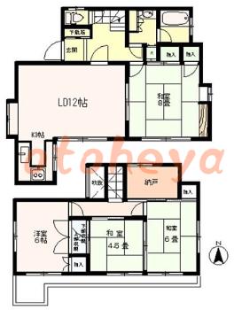 楽器ピアノ可相談 の 賃貸物件 4SLDK 18.5万円の図面１