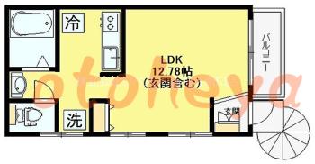 楽器ピアノ可相談 の 賃貸物件 1LDK 8.5万円の図面１