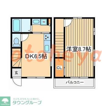楽器ピアノ可相談 の 賃貸物件 1DK 7.3万円の図面１