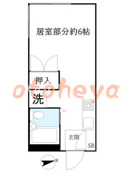 楽器ピアノ可相談 の 賃貸物件 1R 6.5万円の図面１