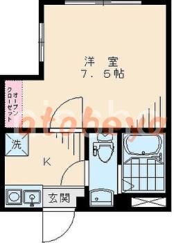 楽器ピアノ可相談 の 賃貸物件 1K 9.2万円の図面１