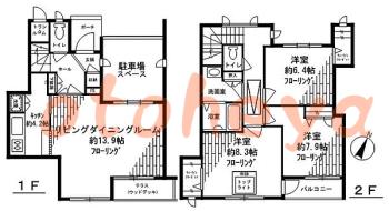 楽器ピアノ可相談 の 賃貸物件 3LDK 29万円の図面１