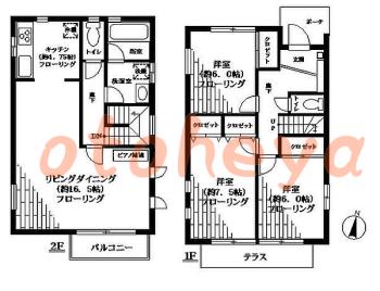 楽器ピアノ可相談 の 賃貸物件 3LDK 31.5万円の図面１