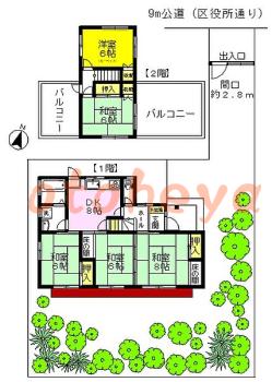 楽器ピアノ可相談 の 賃貸物件 5DK 25万円の図面１