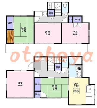 楽器ピアノ可相談 の 賃貸物件 5DK 12万円の図面１