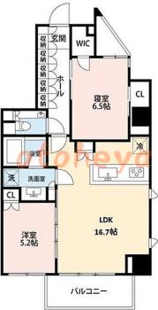 楽器ピアノ可相談 の 賃貸物件 2LDK 47万円の図面１