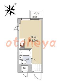 楽器ピアノ可相談 の 賃貸物件 1R 7.5万円の図面１