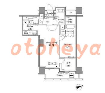 楽器ピアノ可相談 の 賃貸物件 1SLDK 26.5万円の図面１