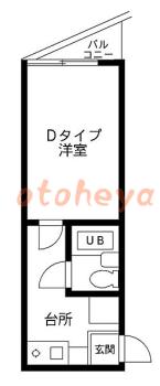 楽器ピアノ可相談 の 賃貸物件 1K 4.9万円の図面１