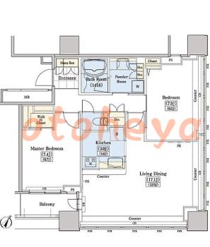 楽器ピアノ可相談 の 賃貸物件 2LDK 28万円の図面１