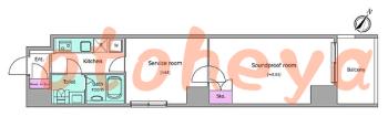 防音賃貸物件・楽器ピアノ可相談 の 賃貸物件 1SK 13.5万円の図面１