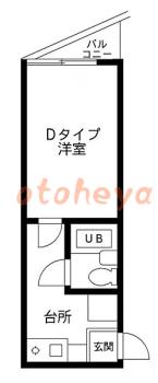 楽器ピアノ可相談 の 賃貸物件 1K 4.9万円の図面１