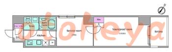 防音賃貸物件・楽器ピアノ可相談 の 賃貸物件 1SK 13.9万円の図面１