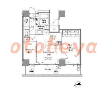 楽器ピアノ可相談 の 賃貸物件 1SLDK 33.4万円の図面１