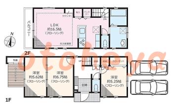 楽器ピアノ可相談 の 賃貸物件 3LDK 39.8万円の図面１