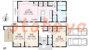 楽器ピアノ可相談 の 賃貸物件 3LDK 39.8万円の図面１