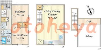 楽器ピアノ可相談 の 賃貸物件 1SLDK 28万円の図面１
