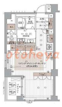 楽器ピアノ可相談 の 賃貸物件 1LDK 9.5万円の図面１