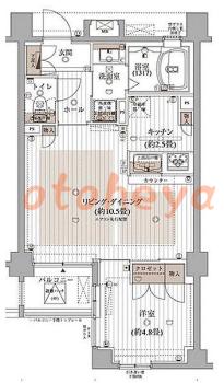 楽器ピアノ可相談 の 賃貸物件 1LDK 11.4万円の図面１