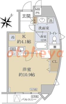楽器ピアノ可相談 の 賃貸物件 1K 17.8万円の図面１