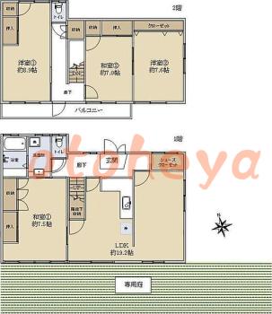 楽器ピアノ可相談 の 賃貸物件 4LDK 19万円の図面１