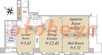 楽器ピアノ可相談 の 賃貸物件 2SLDK 22万円の図面１