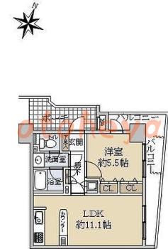 楽器ピアノ可相談 の 賃貸物件 1LDK 9.5万円の図面１