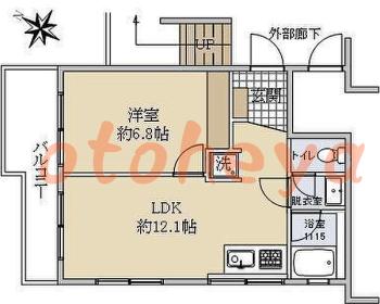楽器ピアノ可相談 の 賃貸物件 1LDK 15万円の図面１