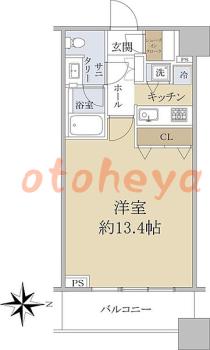 楽器ピアノ可相談 の 賃貸物件 1K 16万円の図面１