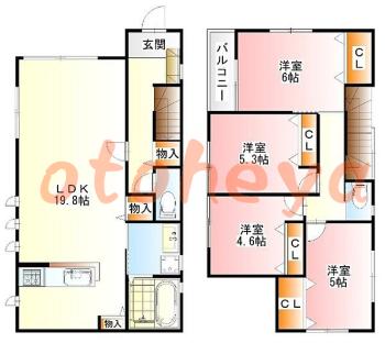 楽器ピアノ可相談 の 賃貸物件 4LDK 18万円の図面１
