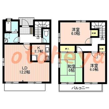 楽器ピアノ可相談 の 賃貸物件 3LDK 13.8万円の図面１
