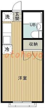 楽器ピアノ可相談 の 賃貸物件 1R 2.5万円の図面１