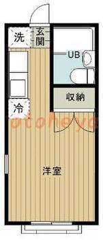 楽器ピアノ可相談 の 賃貸物件 1R 2.5万円の図面１