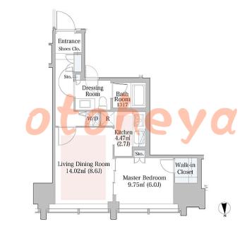 楽器ピアノ可相談 の 賃貸物件 1LDK 31万円の図面１