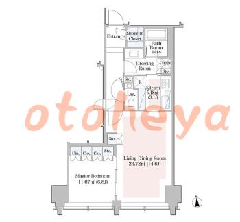 楽器ピアノ可相談 の 賃貸物件 1LDK 41.5万円の図面１