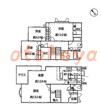 楽器ピアノ可相談 の 賃貸物件 3LDK 79万円の図面１