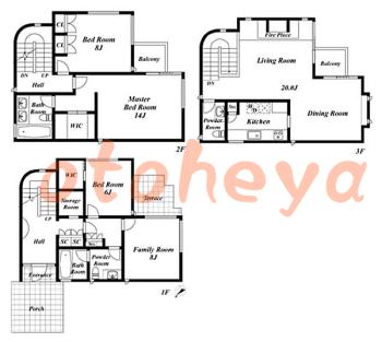 楽器ピアノ可相談 の 賃貸物件 4LDK 130万円の図面１