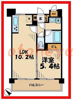 楽器ピアノ可相談 の 賃貸物件 1LDK 10.2万円の図面１