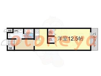 楽器ピアノ可相談 の 賃貸物件 1R 8万円の図面１