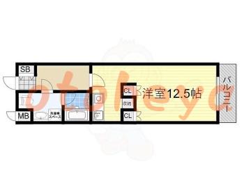 楽器ピアノ可相談 の 賃貸物件 1R 8.3万円の図面１