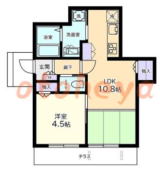 楽器ピアノ可相談 の 賃貸物件 1LDK 13万円の図面１
