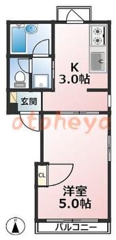 楽器ピアノ可相談 の 賃貸物件 1K 8.3万円の図面１