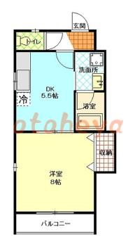 楽器ピアノ可相談 の 賃貸物件 1DK 9万円の図面１